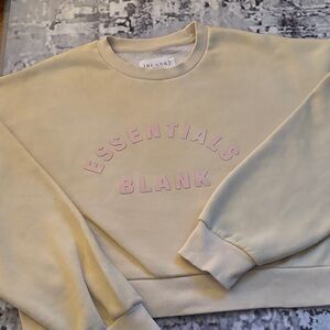 Cream Sweatshirt with Pink Lettering